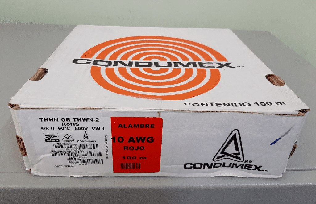 ALAMBRE CU AISLADO THHN/THWN No 10 ROJO