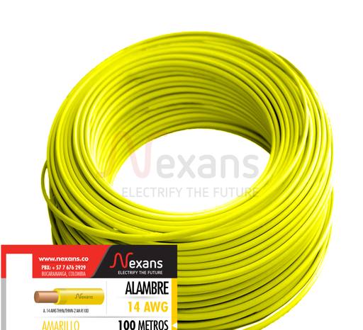 [NX10011486] ALAMBRE CU AISLADO THHN/THWN No 14 AMARILLO